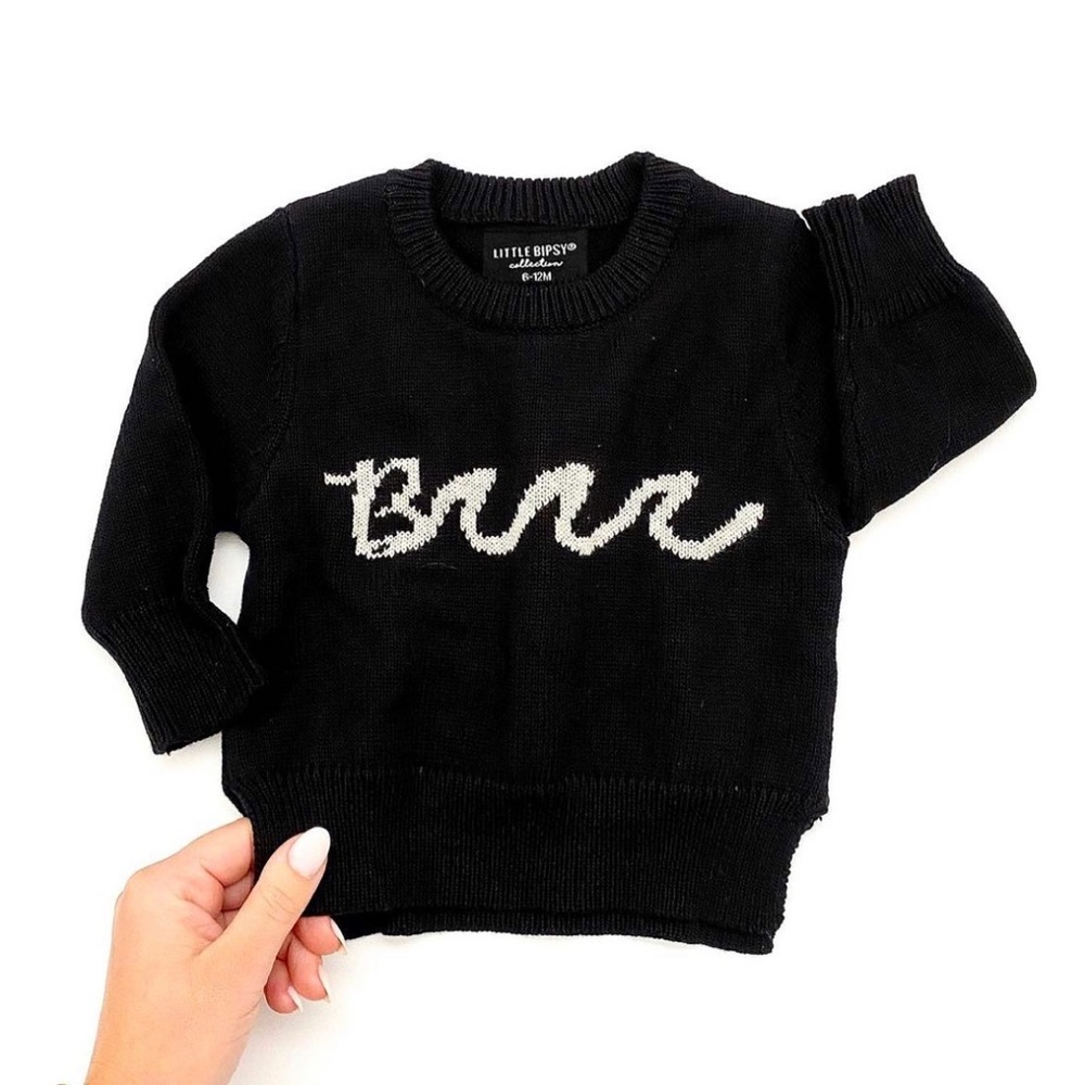 Little Bipsy Knit Sweater Brrr NWT 18-24m